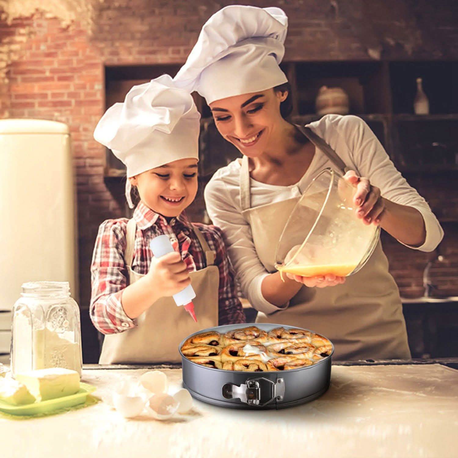 3-Piece: Non-stick Springform Cake Pan Set with Removable Bottom