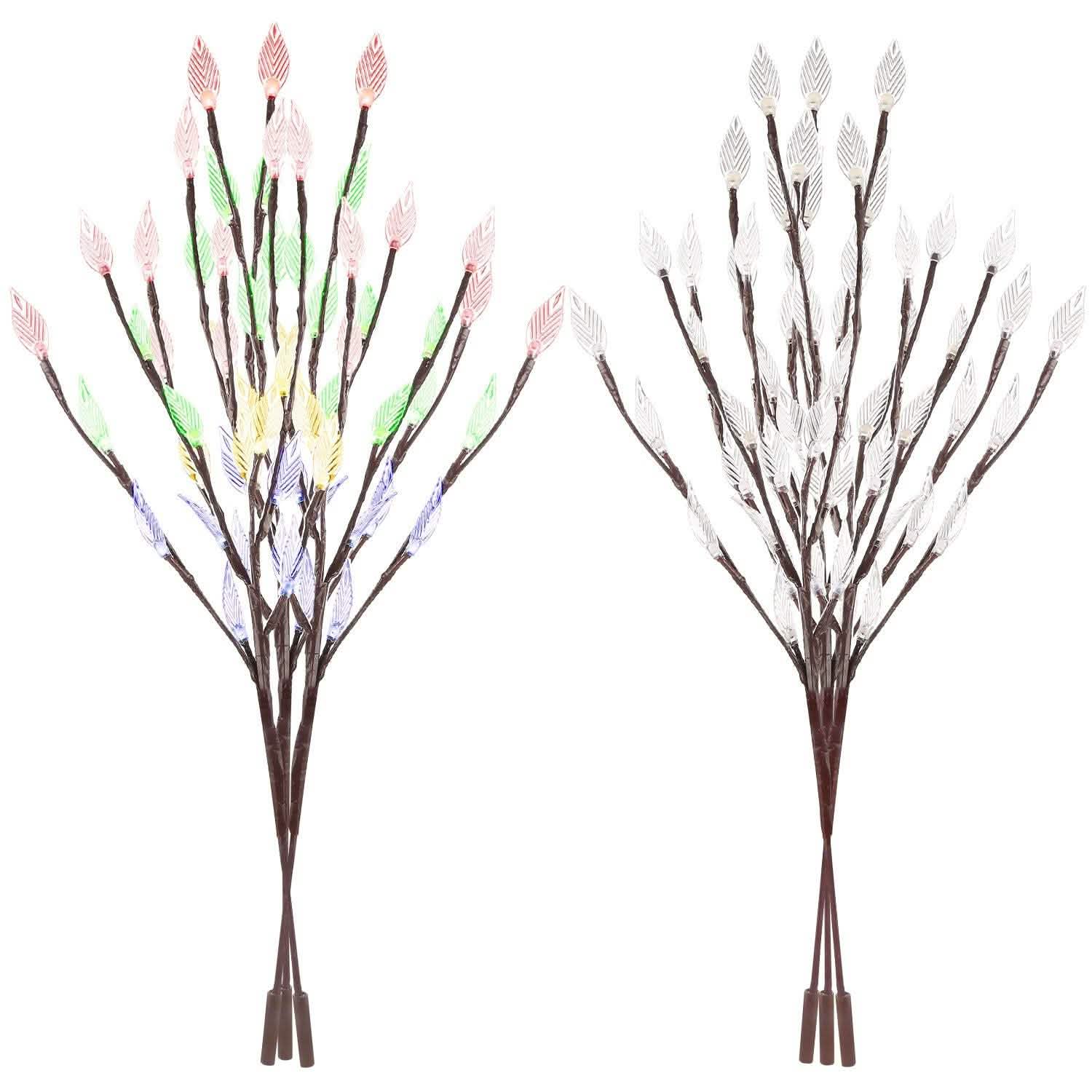 3-Piece Set: 60 LED Solar Garden Lights Tree Branch Leaf Shape Lamp
