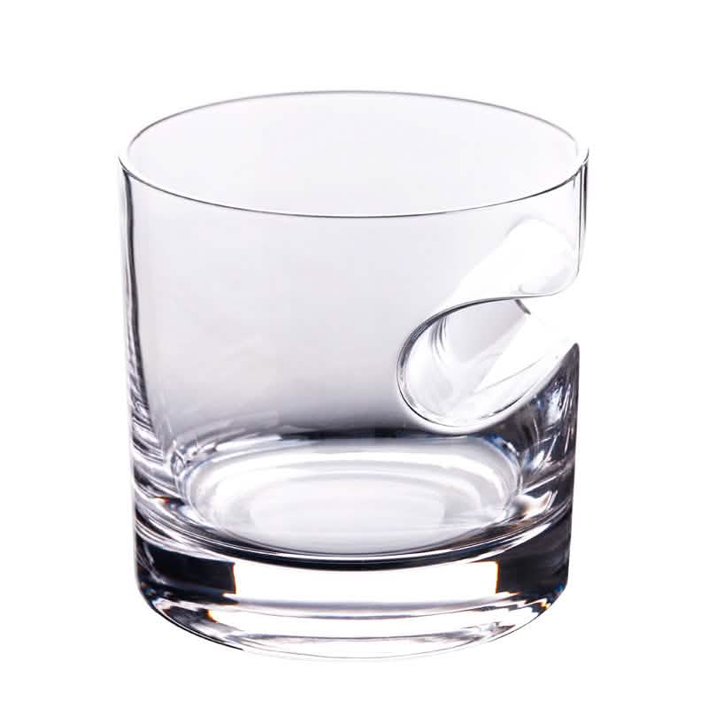 3-Piece Set: Cigar-Holding Whiskey Glasses with Cigar Cutter
