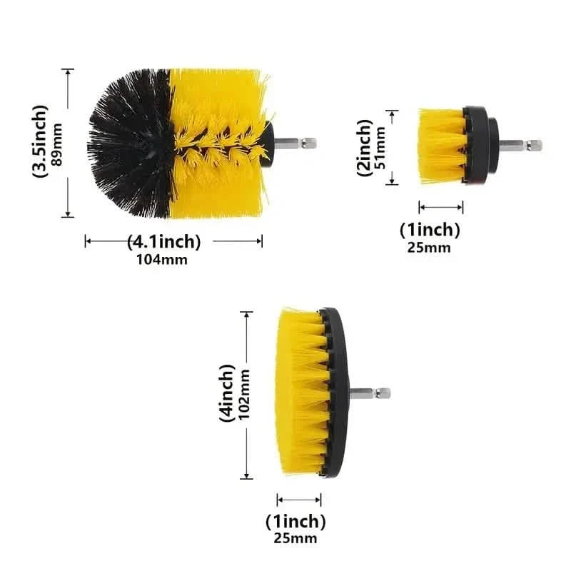 3-Piece Set: Power Scrubber Wash Cleaning Brushes Tool Kit