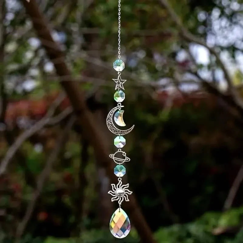 3-Pieces: Crystal Wind Chime Pendant Catcher Diamond Prisms