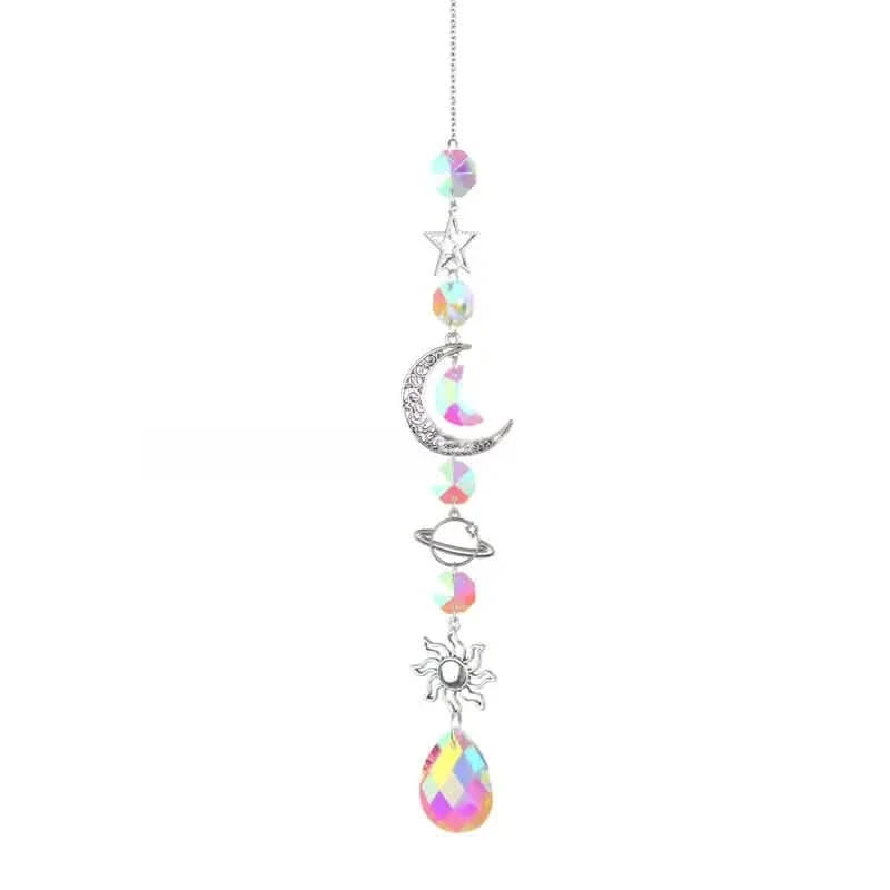 3-Pieces: Crystal Wind Chime Pendant Catcher Diamond Prisms