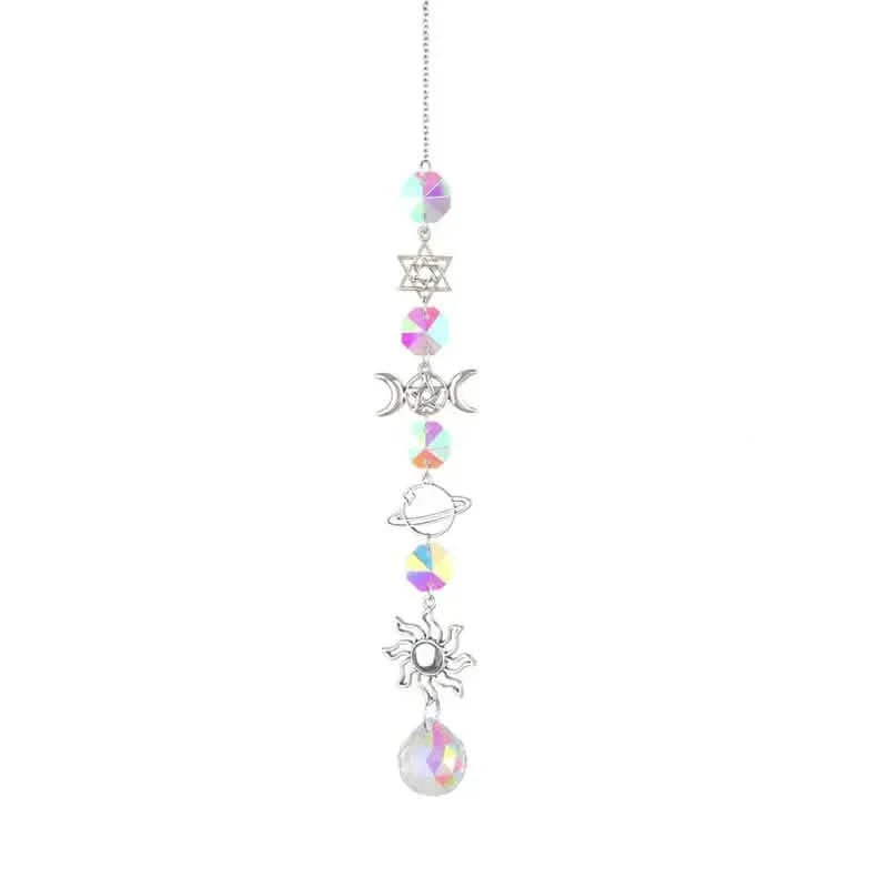 3-Pieces: Crystal Wind Chime Pendant Catcher Diamond Prisms