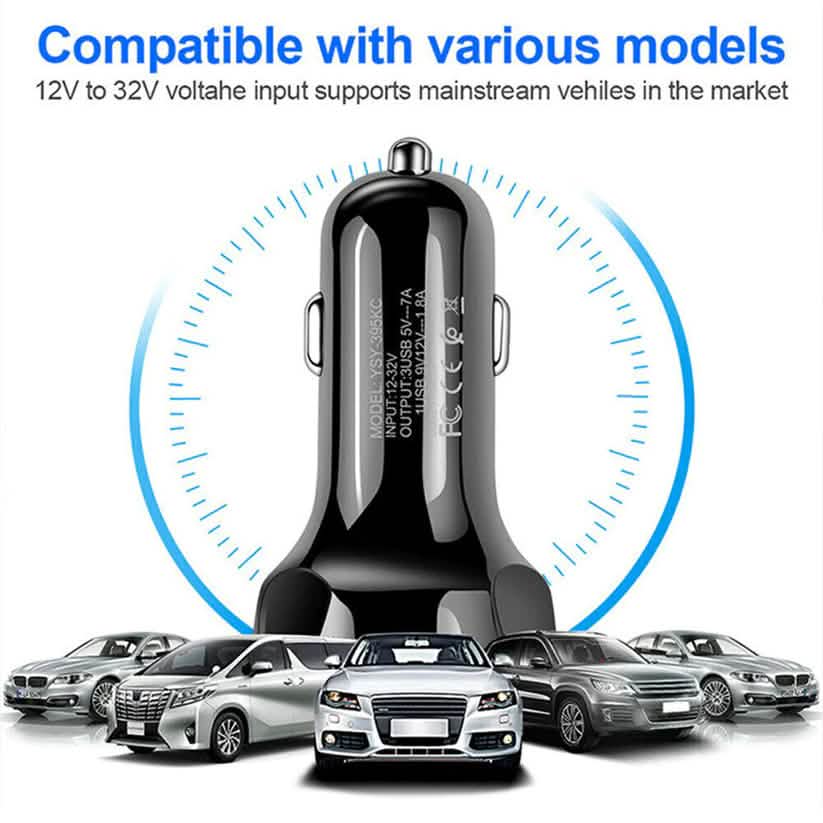 3-Port LED Car Charger