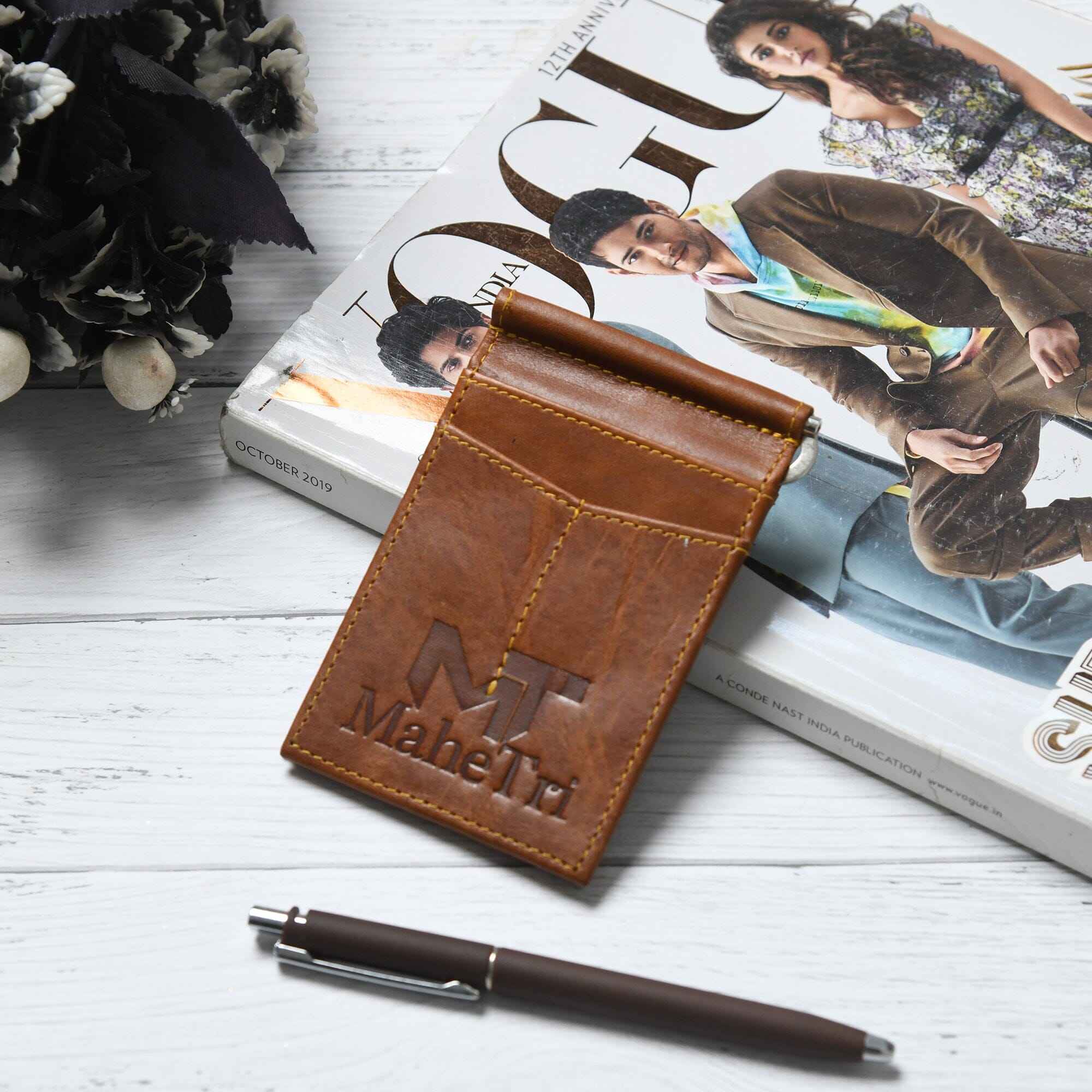 Finley Money Clipper- Tan Brown