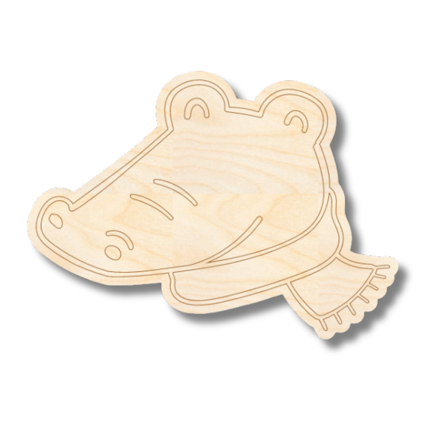 Unfinished Wood Etched Gator Head Shape | Paint By Line Crafts | up to 30" DIY