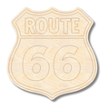 Unfinished Wood Etched Route 66 Shape | Paint By Line Crafts | up to 30" DIY