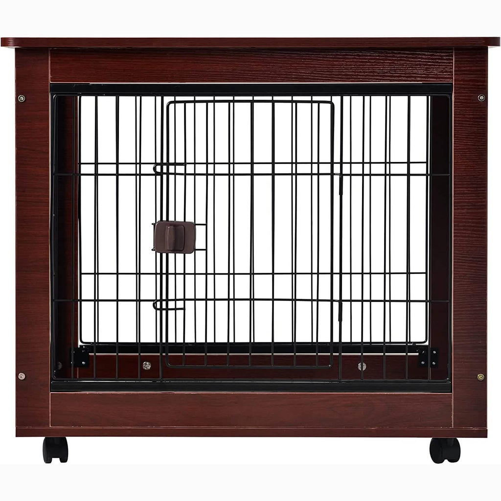 31-Inch Furniture Style Pet Dog Crate Cage with Wooden Structure