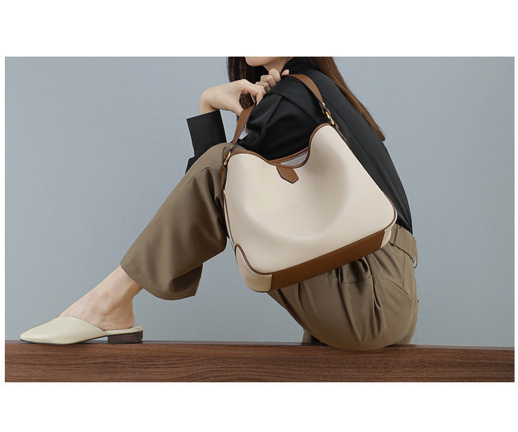 Genuine leather hobo handbags trendy commuter bag 5740