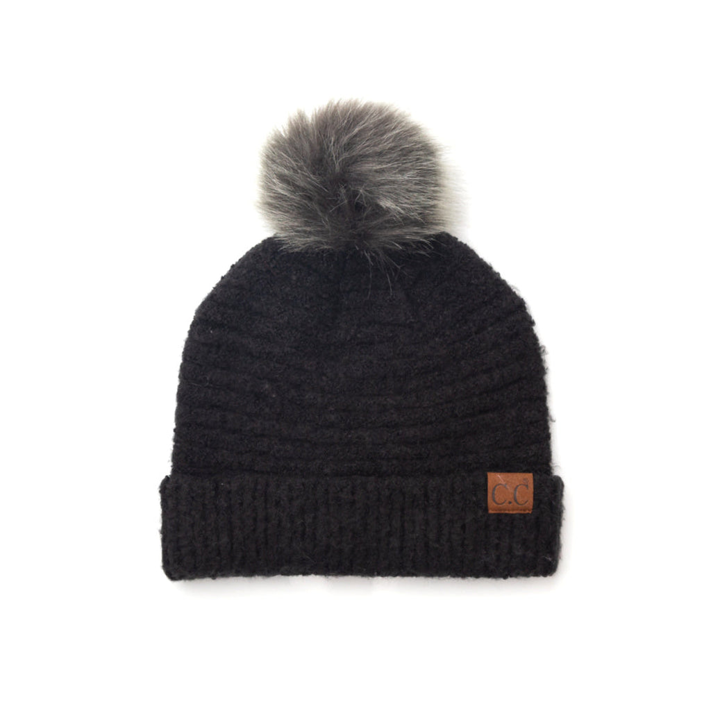 C.C® Ultra Soft Fur Pom Beanie