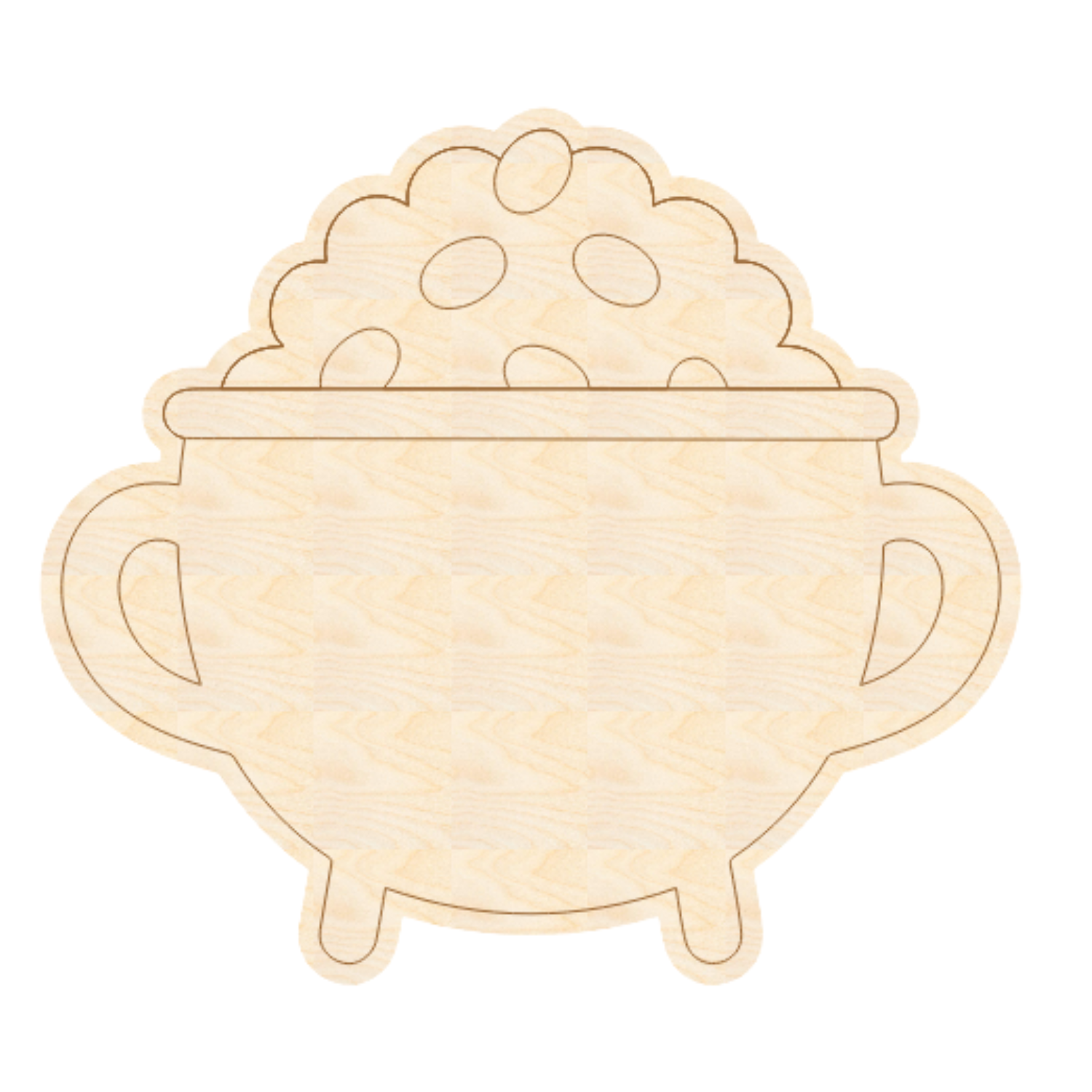 Unfinished Wood Etched Pot of Gold Shape | Paint By Line Crafts | up to 30" DIY