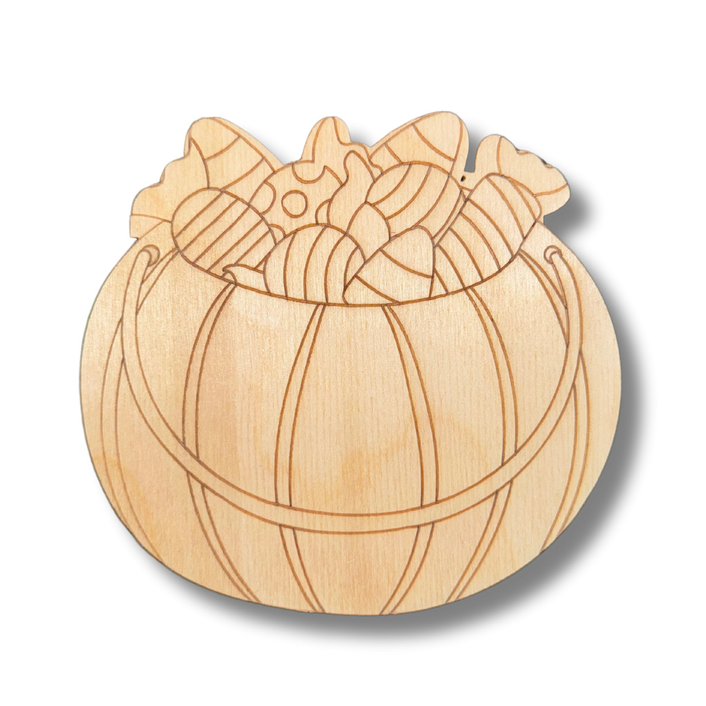 Unfinished Wood Etched Candy Bucket Shape | Paint By Line Crafts | up to 30" DIY