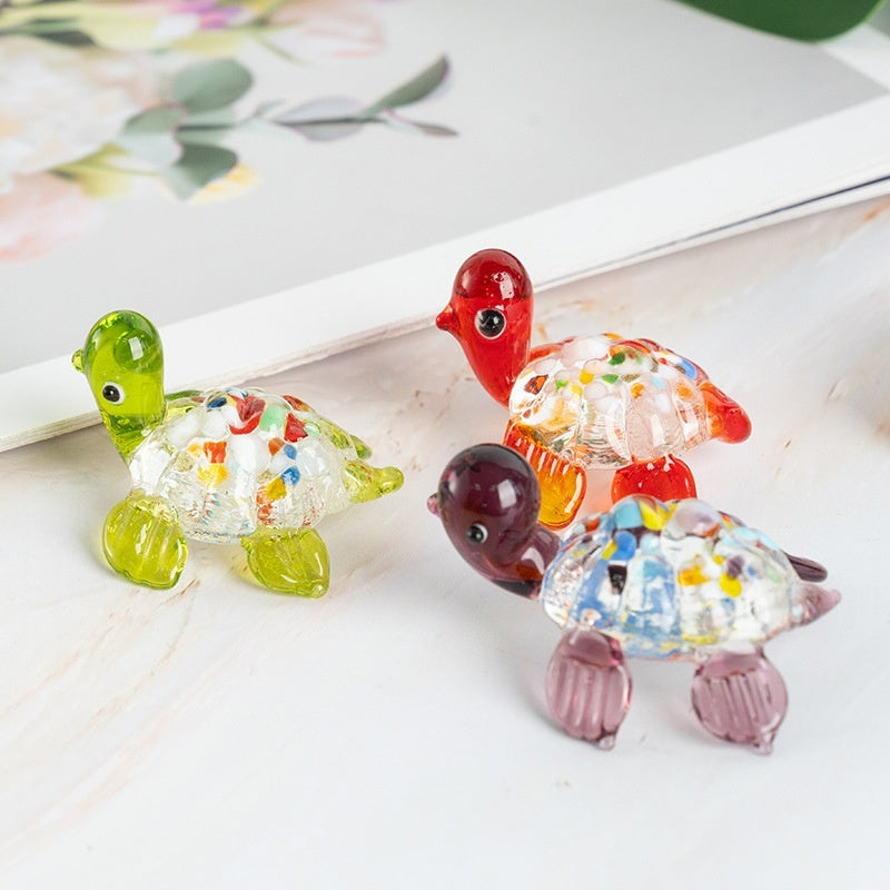 Handmade Glass Craft Little Turtle Ornament