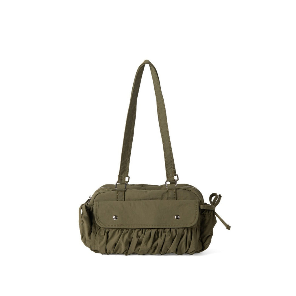 Small shoulder bag for women, pleated nylon shoulder bag, baguette bag, fashionable large capacity shoulder bag for women hobo