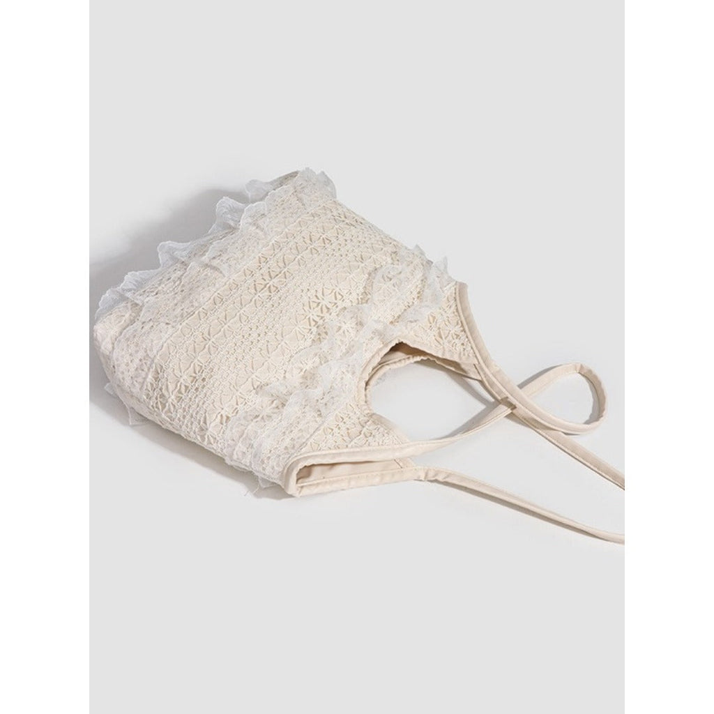 Summer woven bag casual vacation large capacity shoulder bag lace mesh shoulder bag beach bag summer purse hobo
