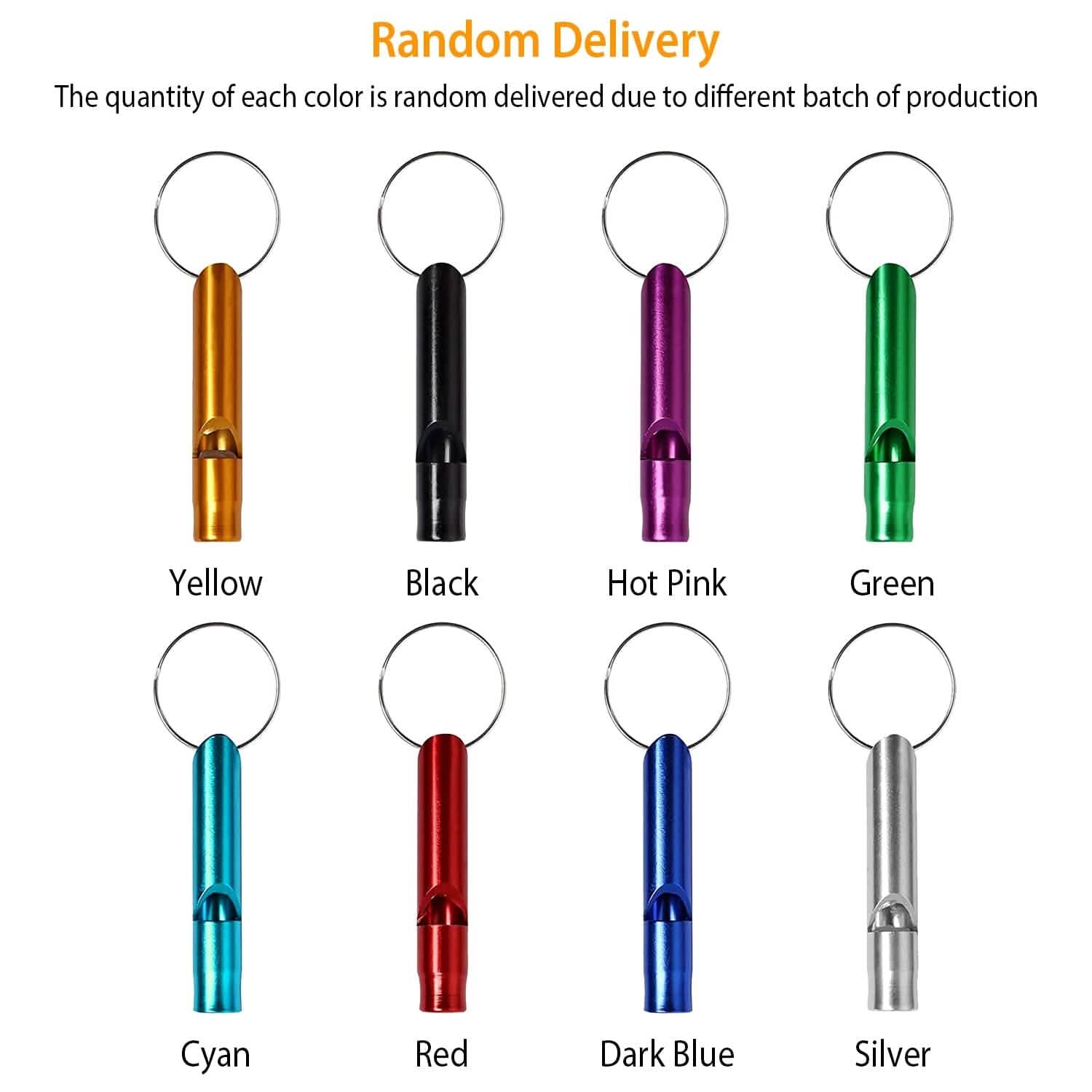 35-Pieces: Emergency Whistle Extra Loud with Key Chain Ring