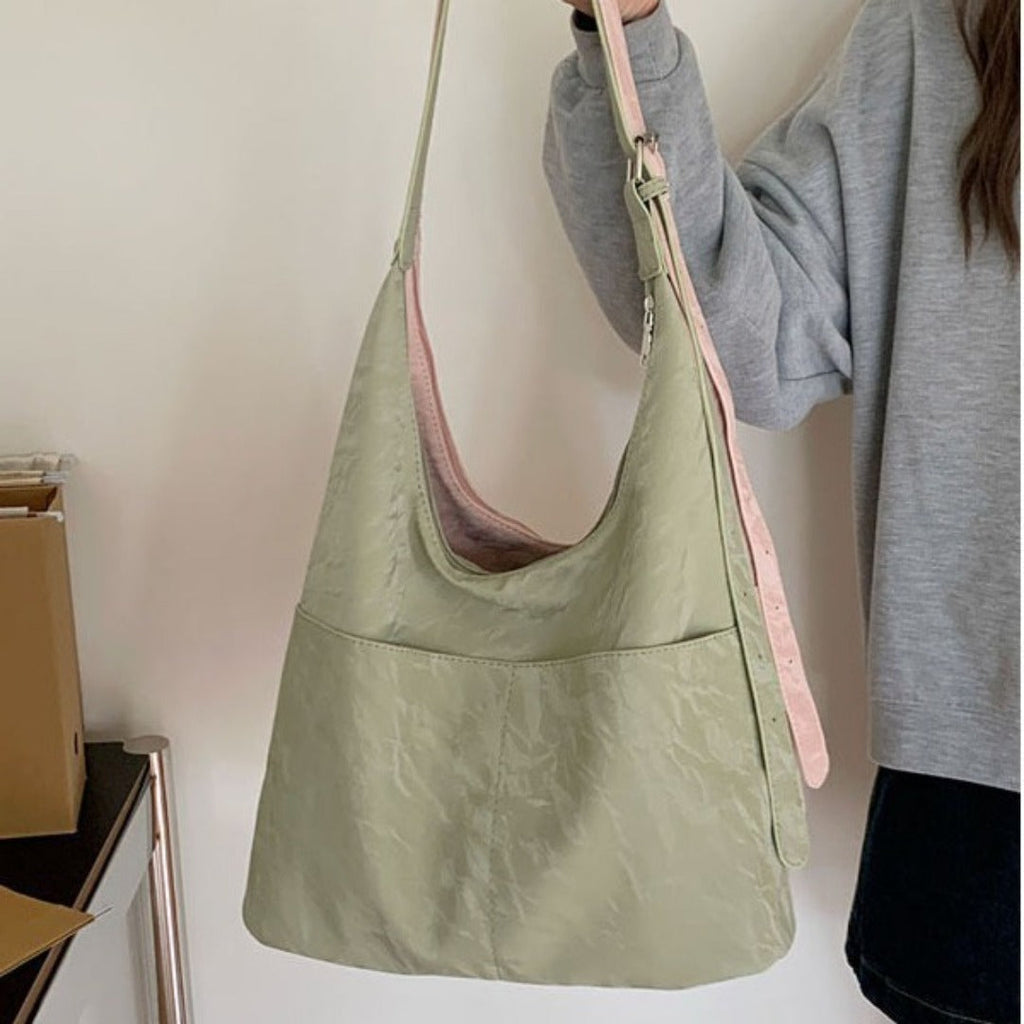 Soft large capacity hobo bag, women's summer work shoulder bag, shoulder bag, casual commuter tote bag