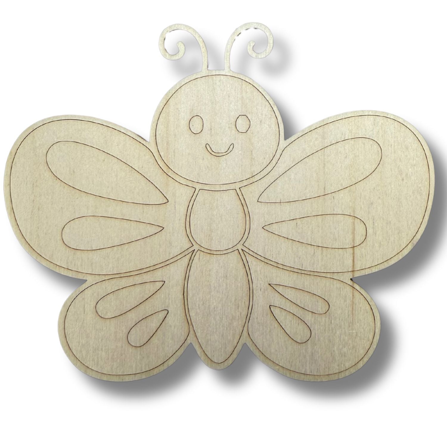 Unfinished Wood Etched Butterfly Shape | Paint By Line Crafts | up to 30" DIY