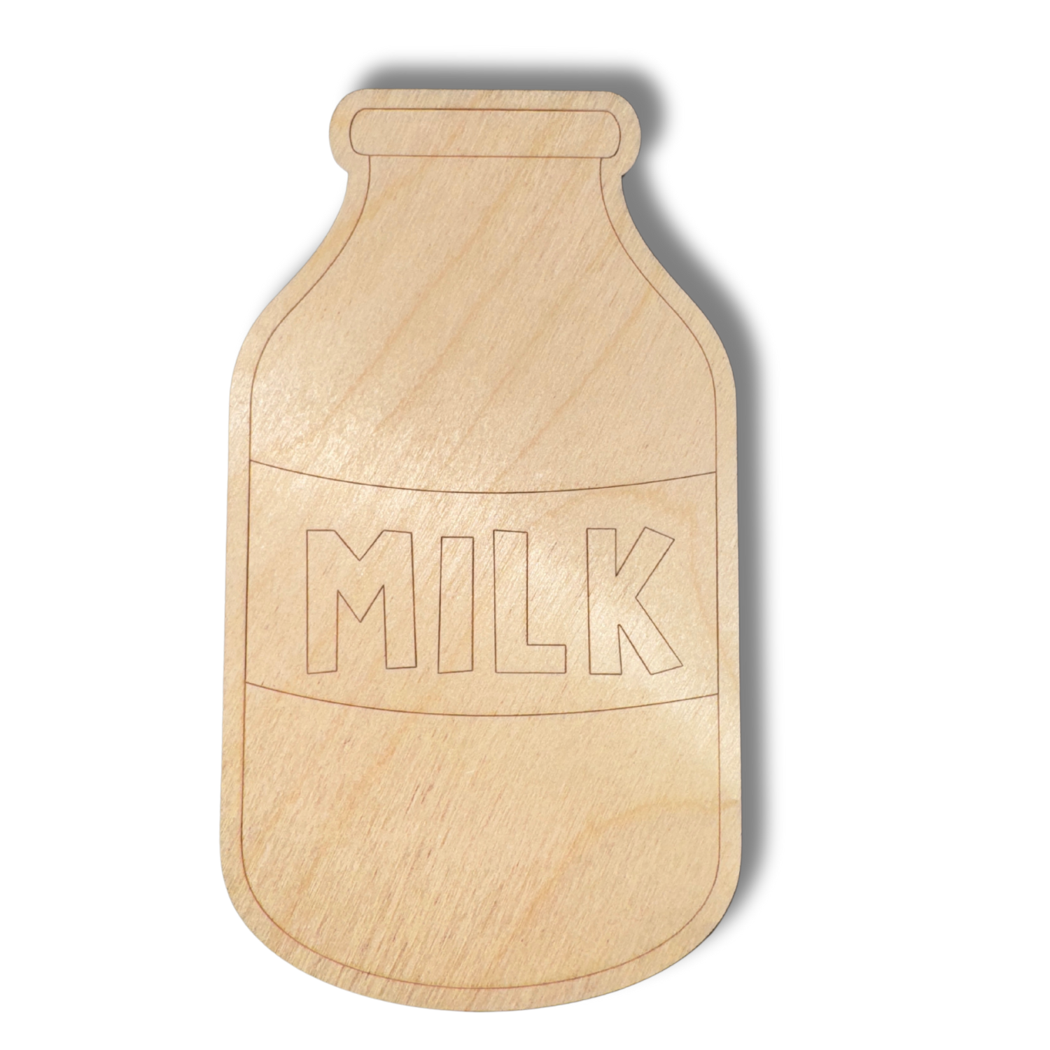Unfinished Wood Etched Milk Shape | Paint By Line Crafts | up to 30" DIY