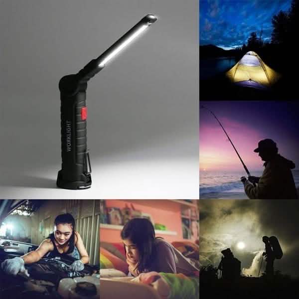 360° Rotation Inspection Lamp LED + COB Flexible Cordless Rechargeable Work Light