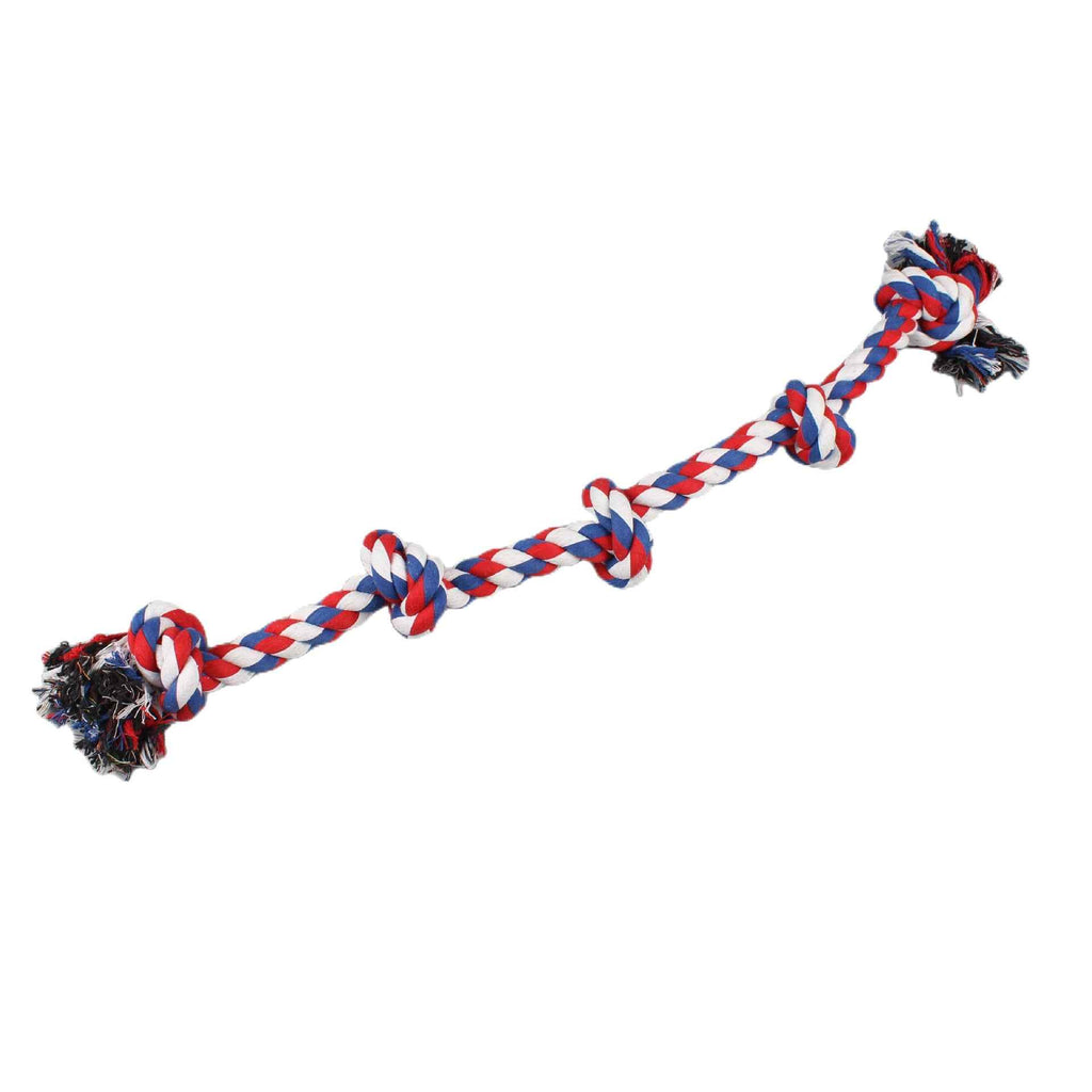 Large Dog Pet Toy Durable Chew Cotton Rope Five-Knot Dog Pet Supplies for Dogs and Cats