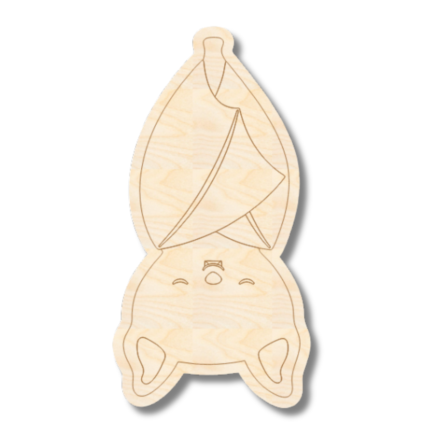 Unfinished Wood Etched Hanging Bat Shape | Paint By Line Crafts | up to 30" DIY