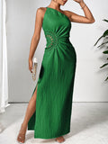 One Shoulder Sleeveless Maxi Dress Elegant & Sophisticated Evening Wear Women Luxury Party Dress