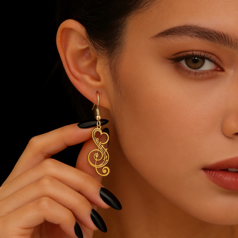 Music Festival Note Hollow Earrings