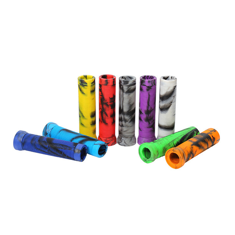 Durable Anti Slip Scooter Grips Soft Bike Handlebar Grips Anti-Slip Bicycle Grips Freestyle Cycling Grips Race Mountain Bike Handlebar Grips Single Lock-On Ring Collar Bicycle Handle Bar