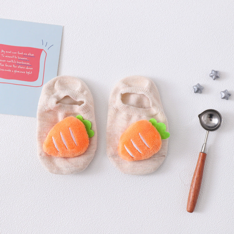 1 Pair Cartoon Cotton Baby Rubber Sole Anti Slip Floor Socks For Newborn Girls And Boys Kids