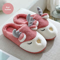 Women Winter Home Slippers Deer Elk Non-slip Soft Warm House Shoes Mens GIrs Indoor Bedroom Couples Floor Footwear Fuzzy House Slippers For Women Durable Furry Bedroom Slipper Lightweight And Non-Slip