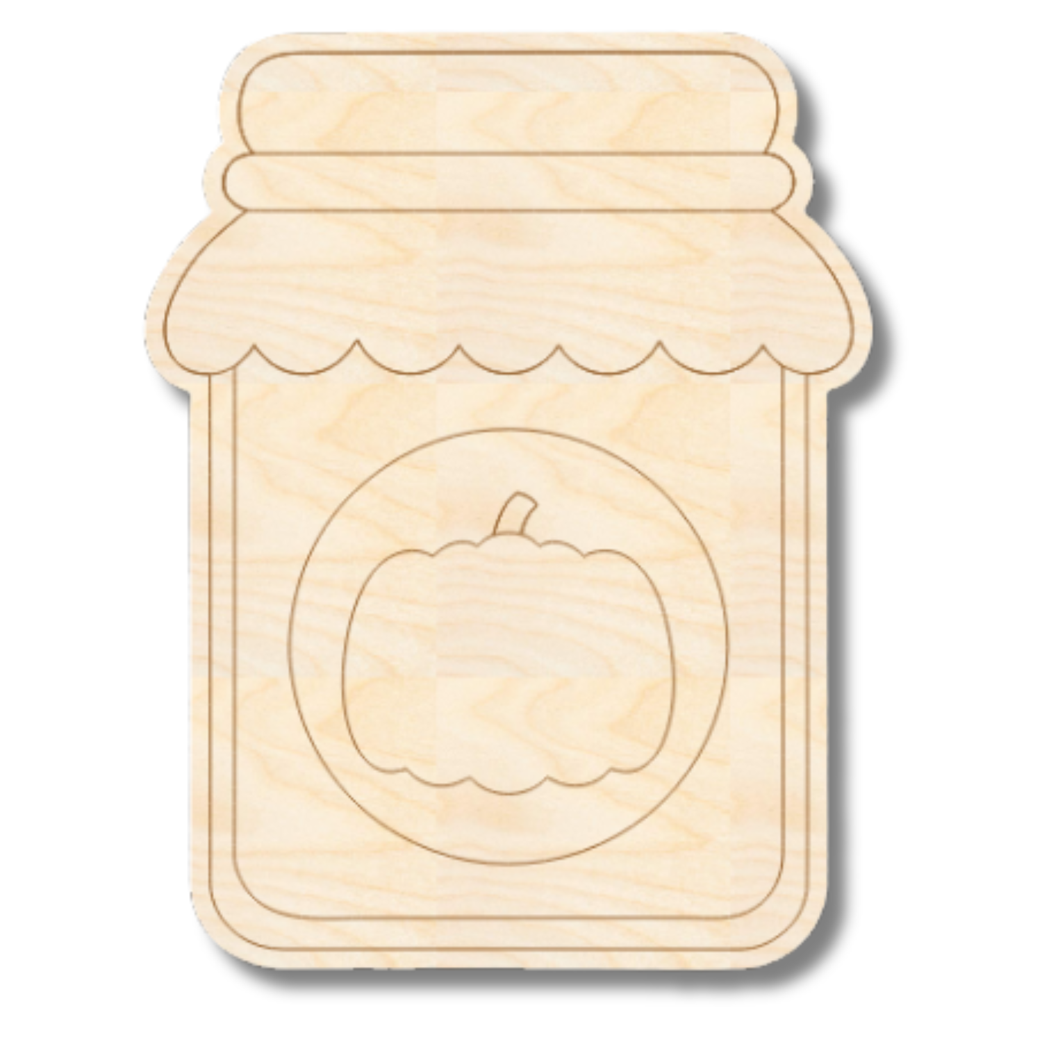 Unfinished Wood Etched Pumpkin Jam Shape | Paint By Line Crafts | up to 30" DIY