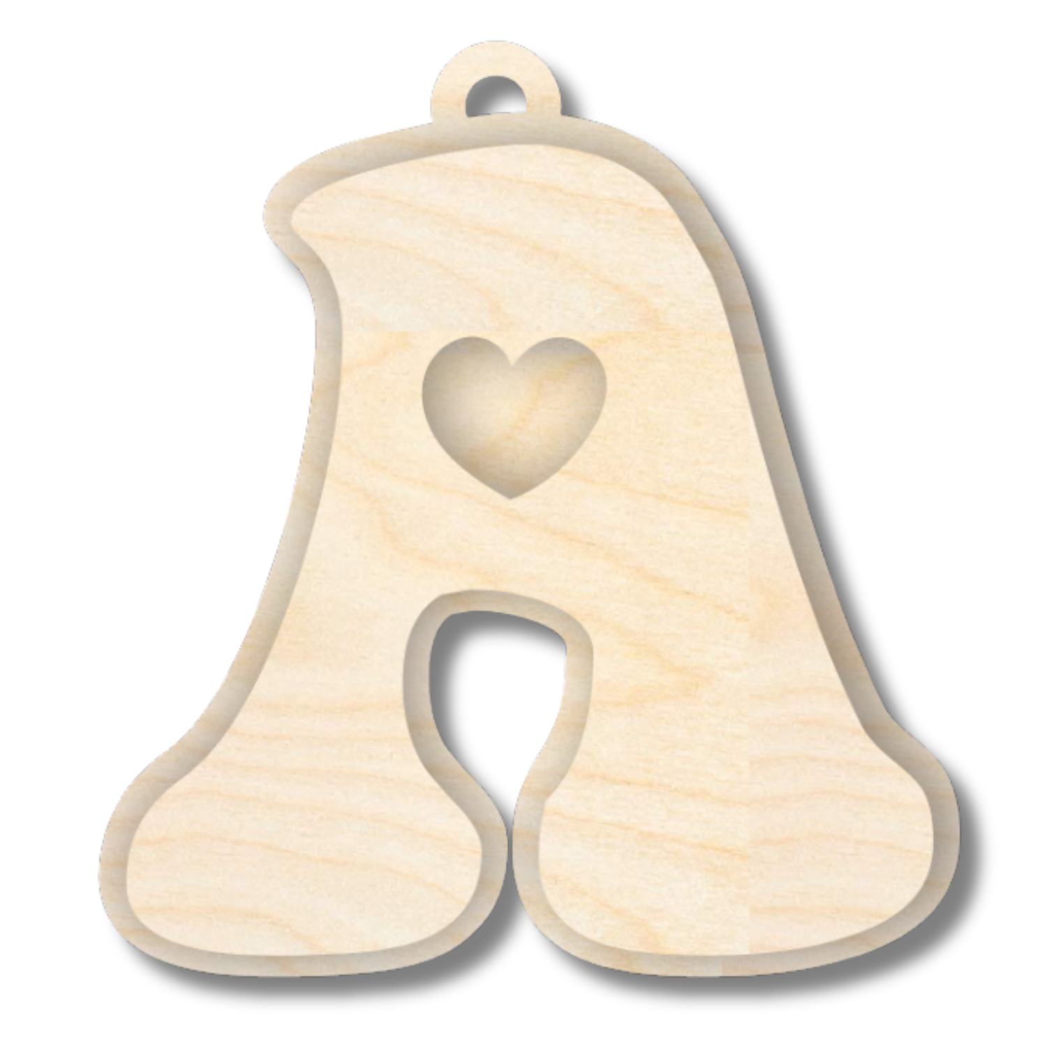 Unfinished Wood Layered Letter Valentines Tags | A-Z | 2 Piece | 6" Tall | 1/8" Wood | Wood Craft DIY