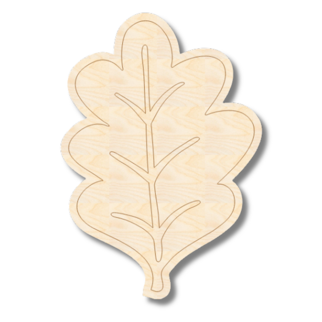 Unfinished Wood Etched Fall Leaf Shape | Paint By Line Crafts | up to 30" DIY