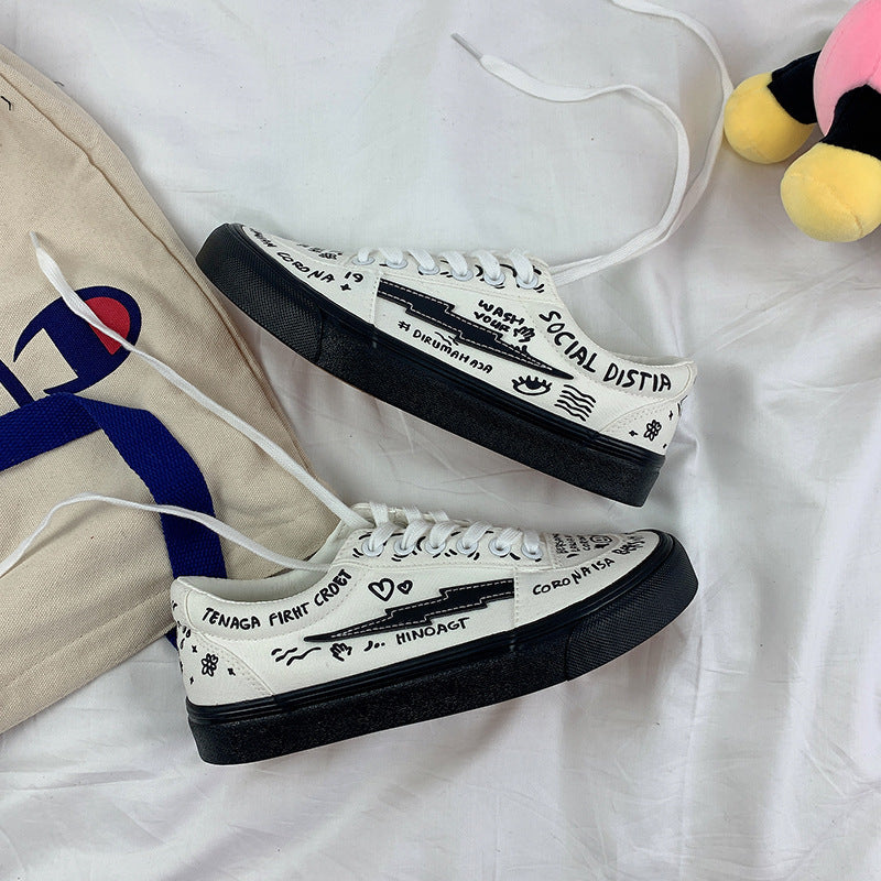 Women's Sports Sneakers Platform Casual Summer Vintage College Student Flats Casual Lace Up Woman Comfort Walking Shoes White Women Sneakers