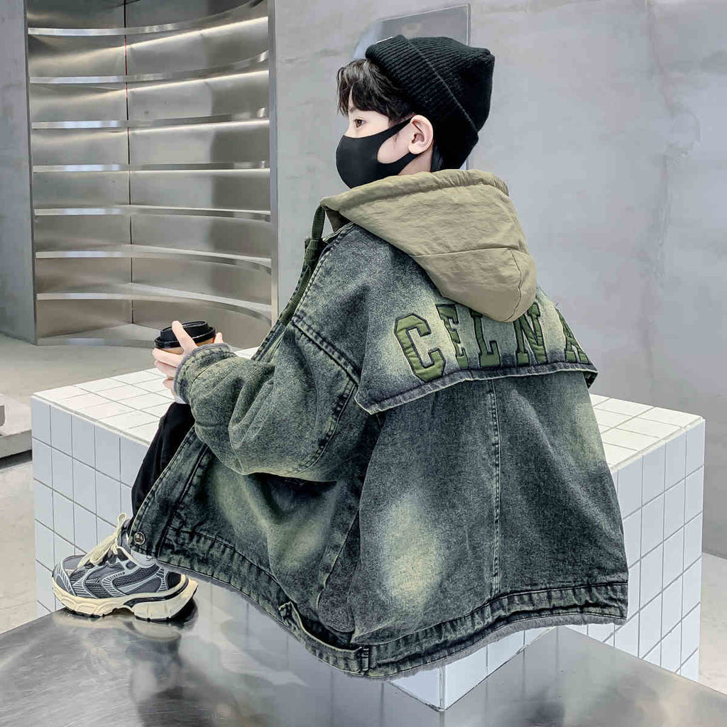 Older Boy Fleece-lined Denim Coat