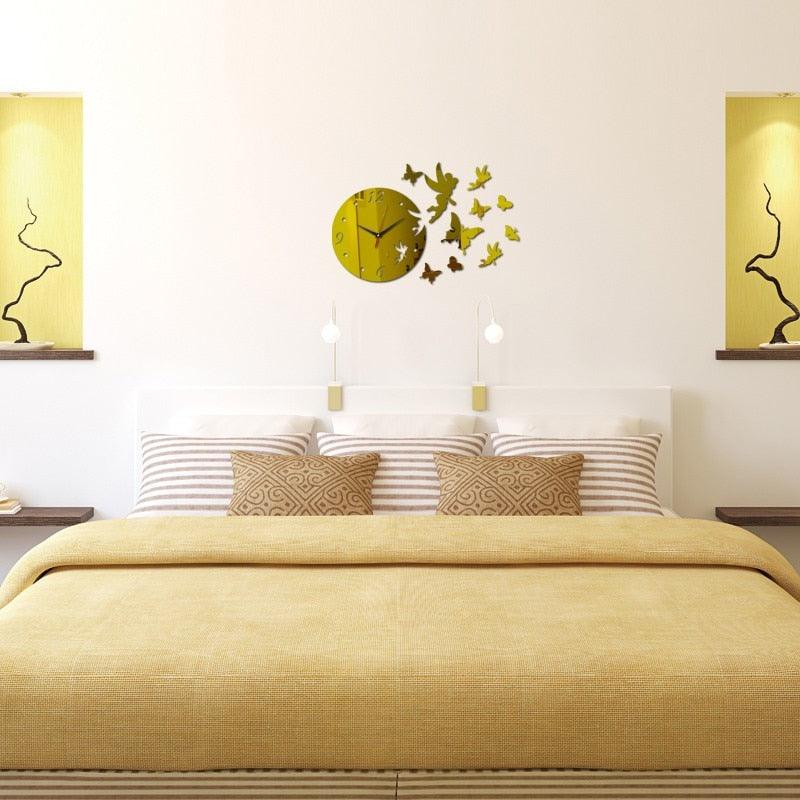 3D Acrylic Mirror Wall Stickers Creative Black Modern Acrylic Mirror Surface 3D Simple Wall Stickers Decor Clocks Numbers Stickers for Home Office Decorations Gift Modern Living Room Quartz Clock Watch Home Decoration Clocks