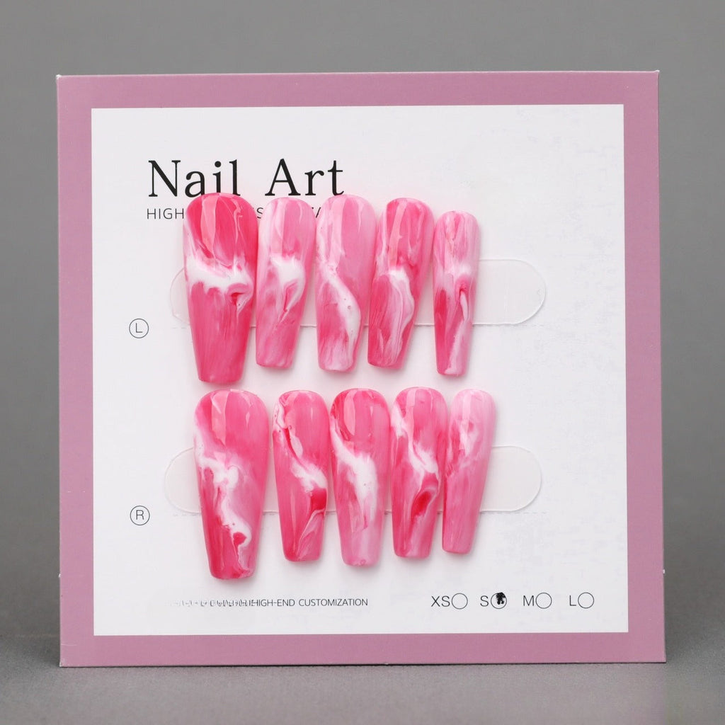 Hot Pink Coffin Nail Art Ideas BMQH3743
