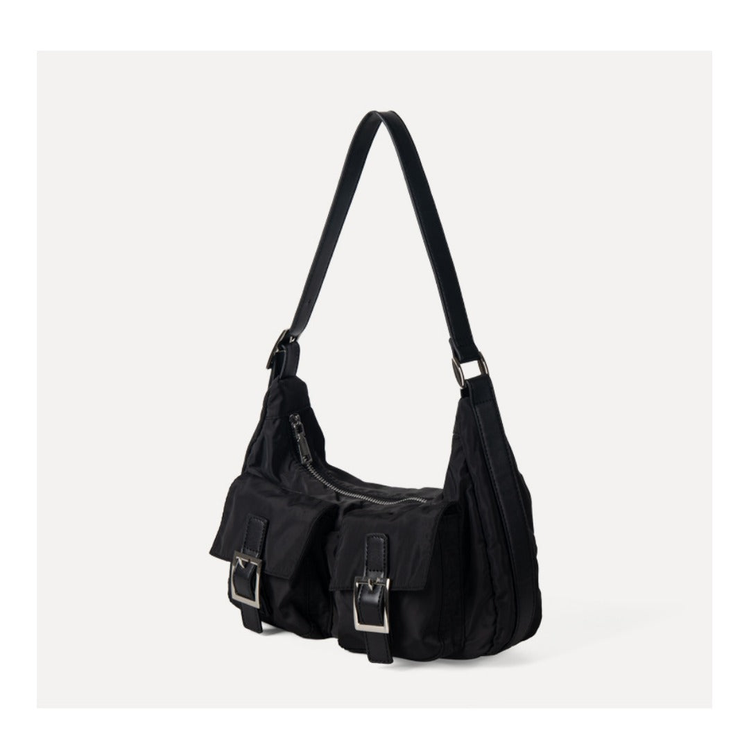 Design multi-pocket lightweight nylon shoulder armpit bag, women's versatile commuter handbag, women hobo bag small