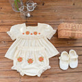 Girl Baby Flower Embroidered Short-sleeved Top