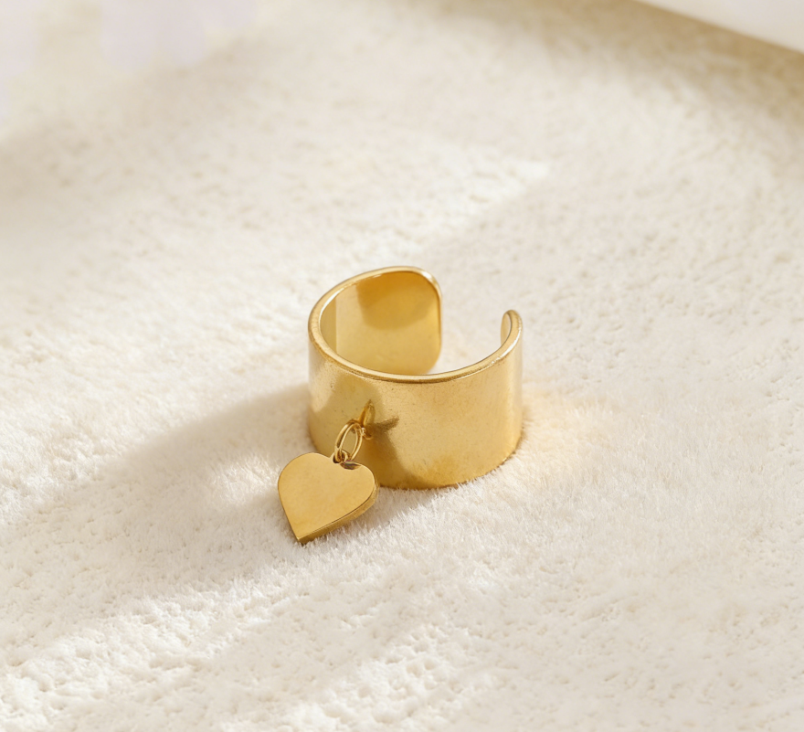 French Vintage Star & Heart Stainless Steel Ring