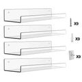 4-Pack: 15 inches Clear Acrylic Floating Shelves with 2 Mounting Ways