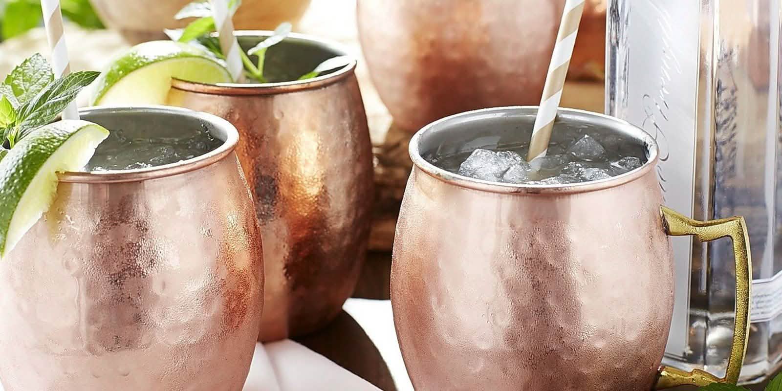 4-Pack: Hammered Copper-Finish Moscow Mule Mugs