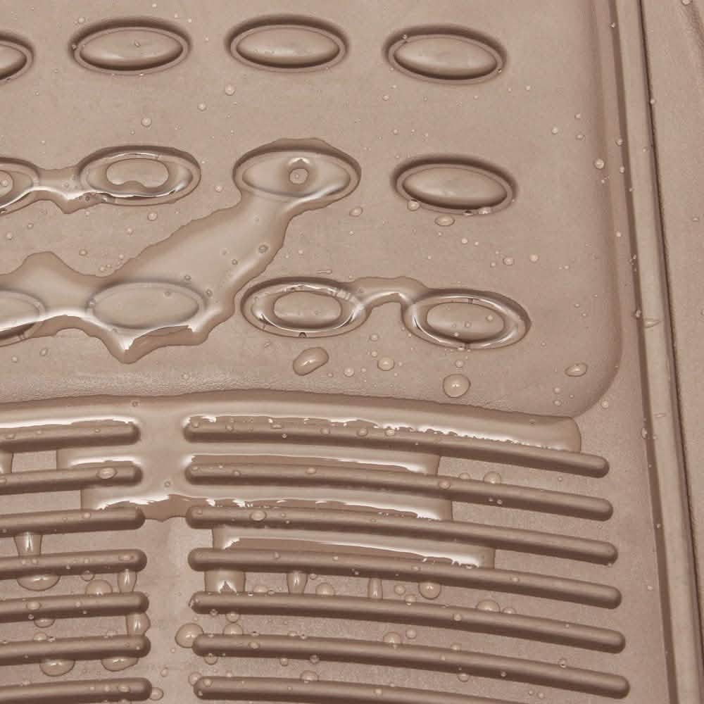 4-Pack: OxGord® Ridged Style 1st & 2nd Row Black Heavy Duty Rubber Floor Mat Set