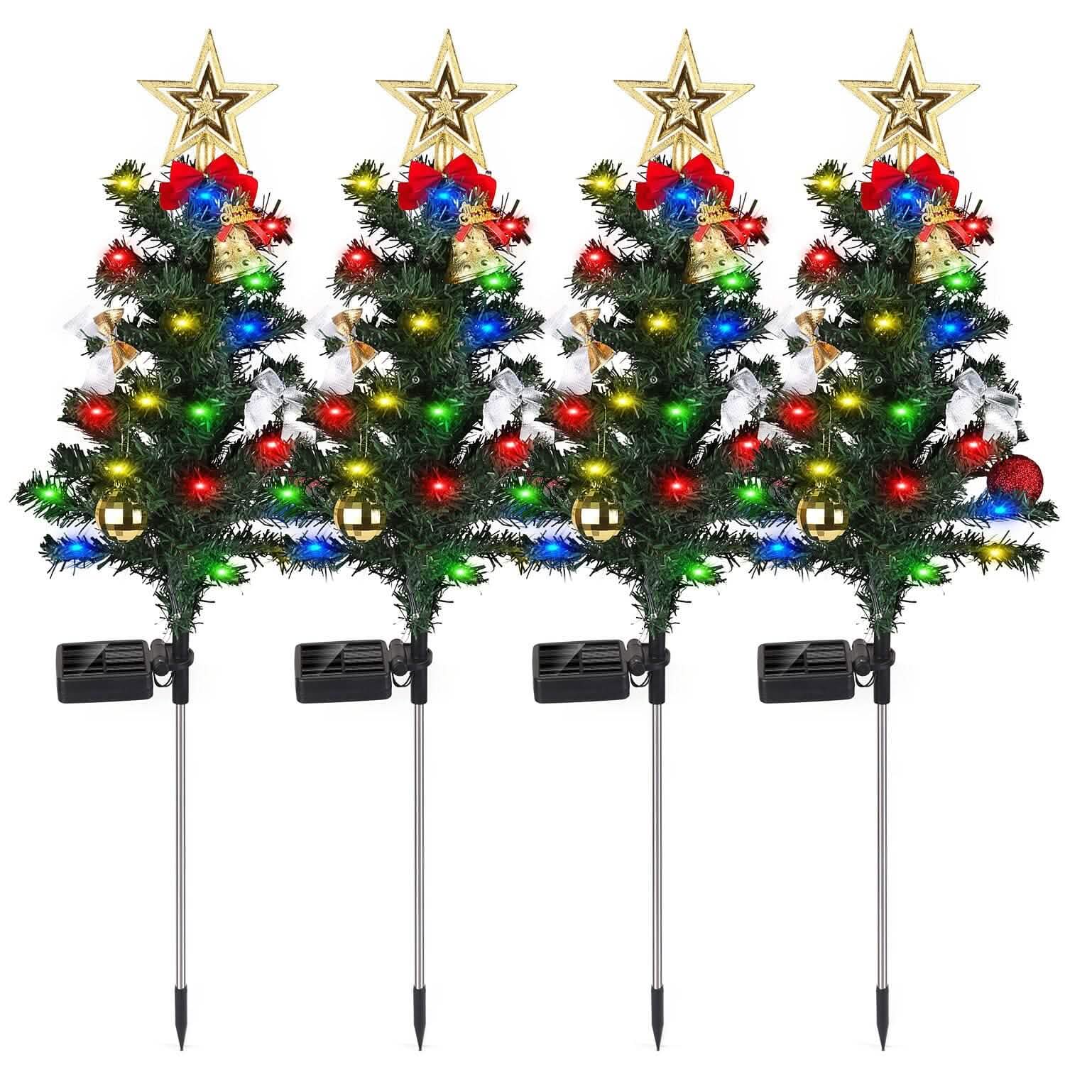 4-Pack: Solar Christmas Tree Lights Garden Decorations