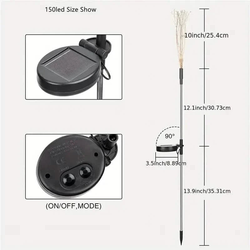 4-Pack: Solar Lights Outdoor, Warm White Garden Lights