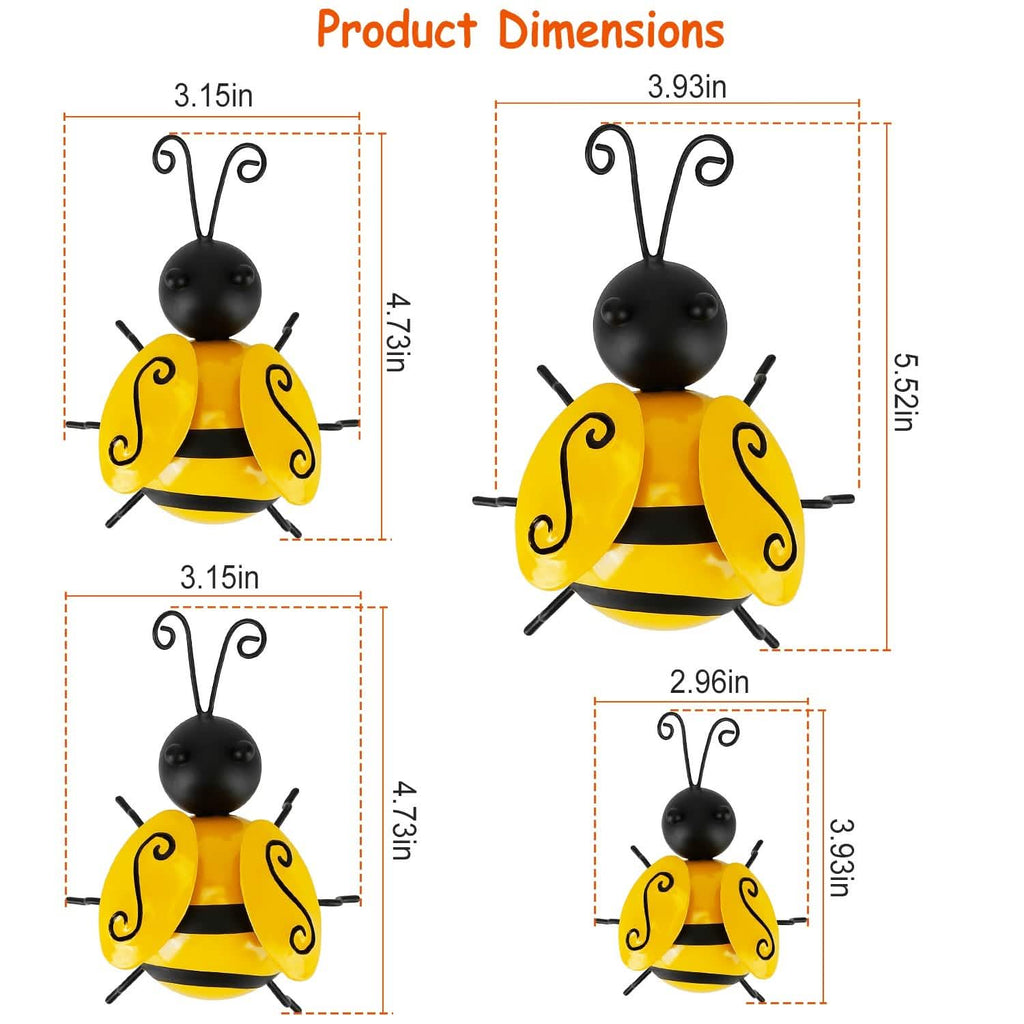 4-Piece: 3D Bumble Bee Ornament Set