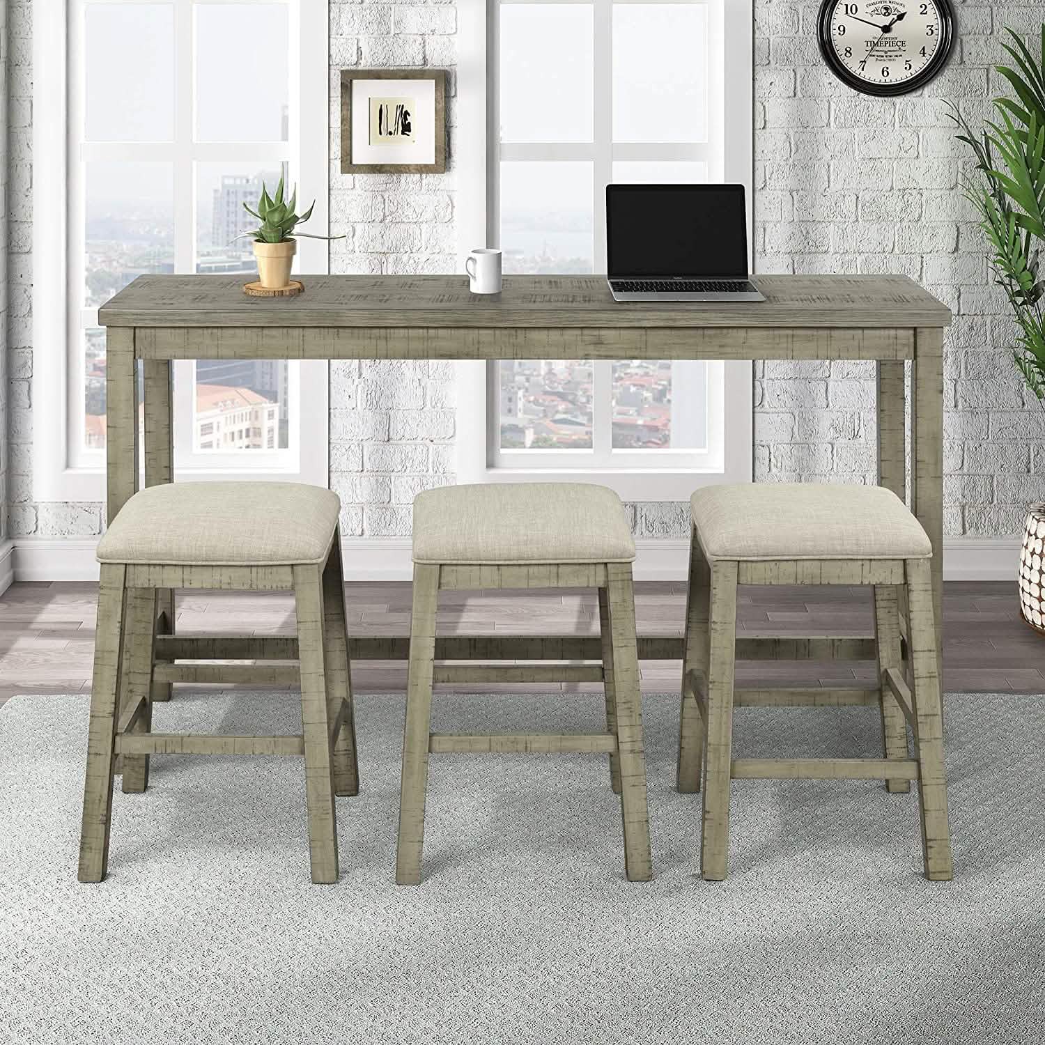 4-Piece: Counter Height Bar Table Set