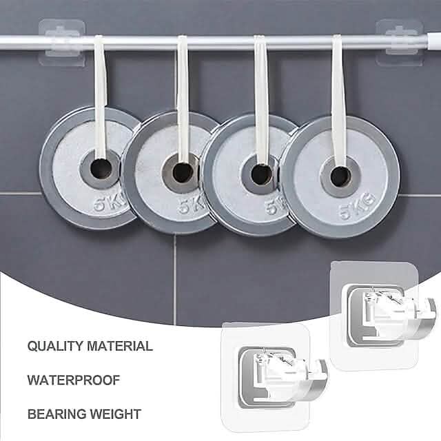 4-Piece: No Drill Curtain Rod Hook Holder
