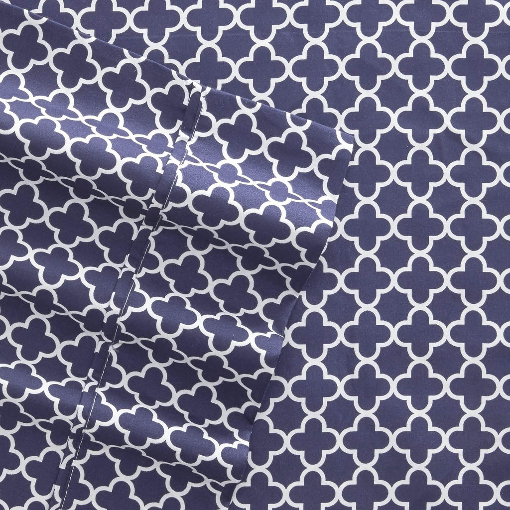 4-Piece: Quatrefoil Patterned Sheet Set
